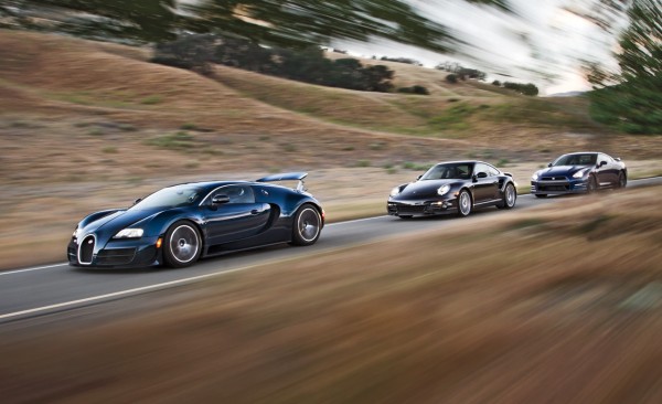 2012 Nissan GT-R Premium, 2011 Porsche 911 Turbo S, 2012 Bugatti Veyron 16.4 Super Sport,